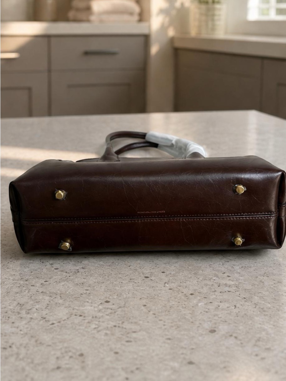 Coach Dark Brown Leather Top-Handle Shoulder Bag - Picture 6 of 6